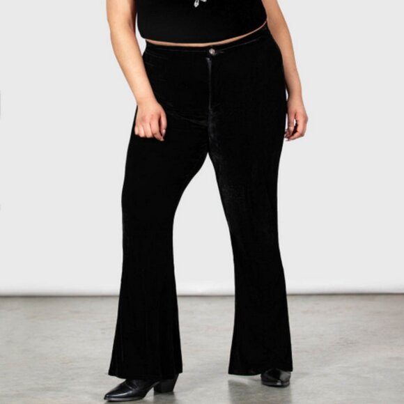 NWT Killstar Thena's Thistle Velvet Bootcut Pants 4XL - 2XL US Size Trousers - Picture 1 of 5